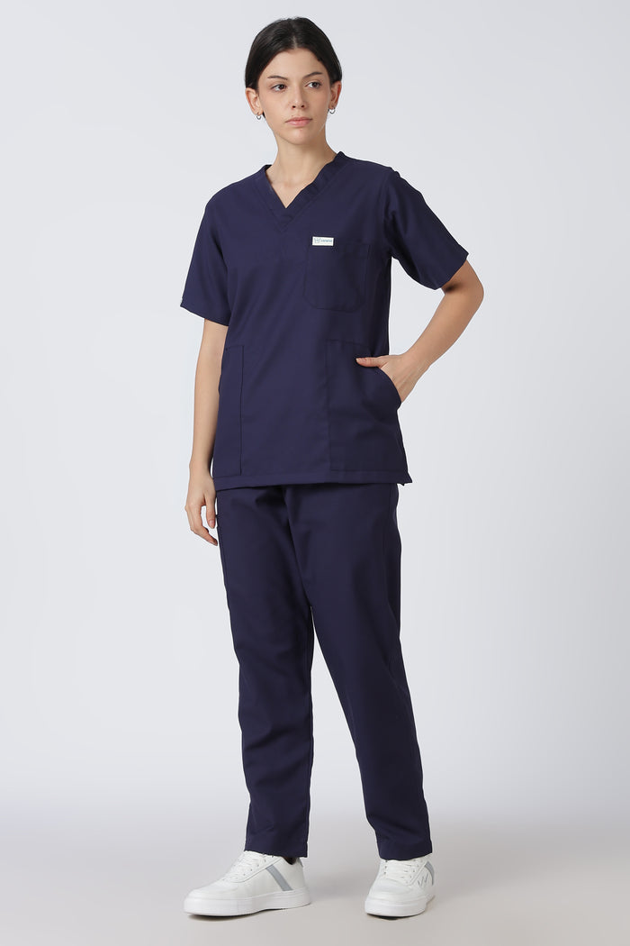 Prime – Women's V-Neck Scrub - 7 Pocket - Navy