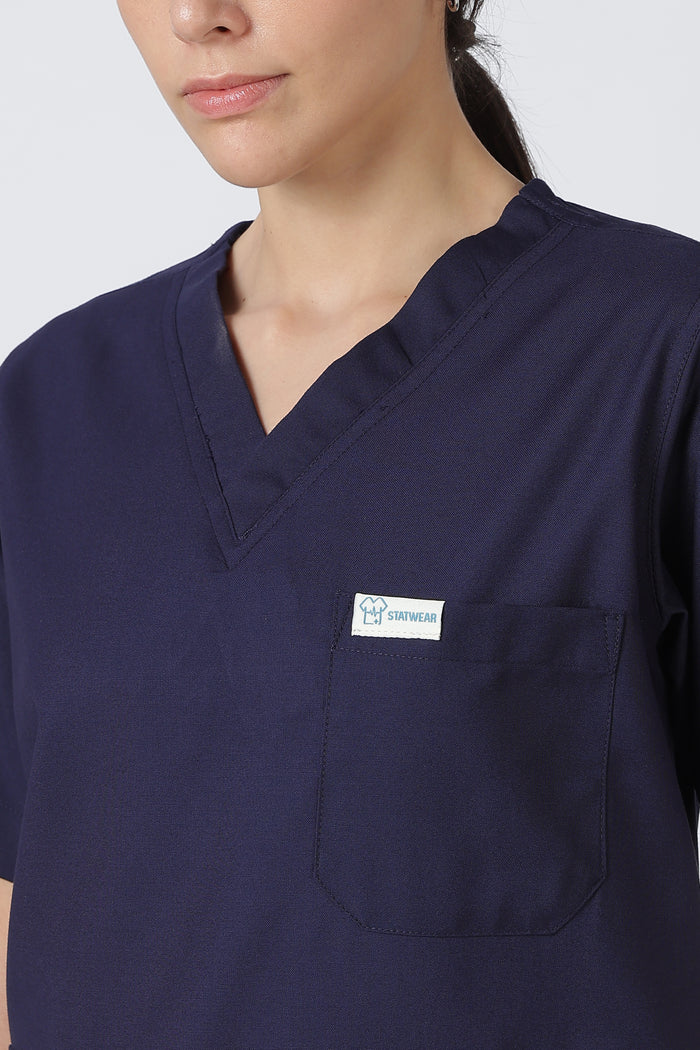 Prime – Women's V-Neck Scrub - 7 Pocket - Navy