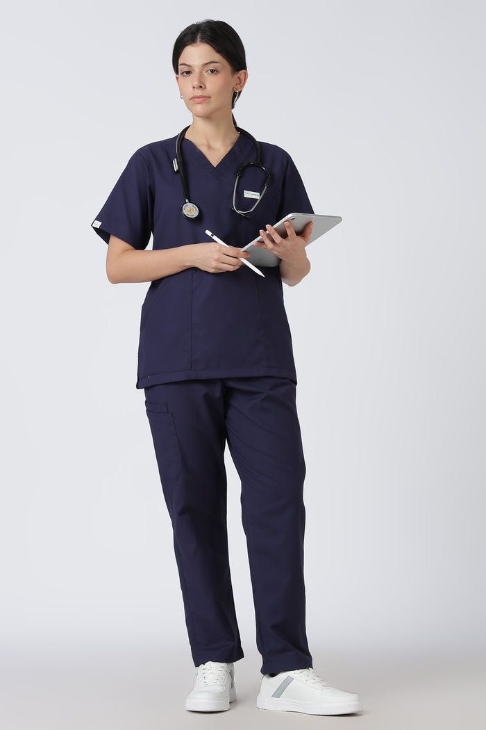 Prime – Women's V-Neck Scrub - 7 Pocket - Navy