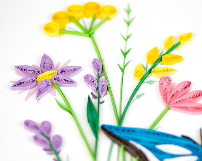 Quilling Card - Butterfly & Wildflowers
