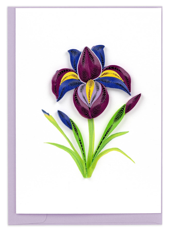 Quilling Card - Iris Flower Gift Enclosure Mini Card