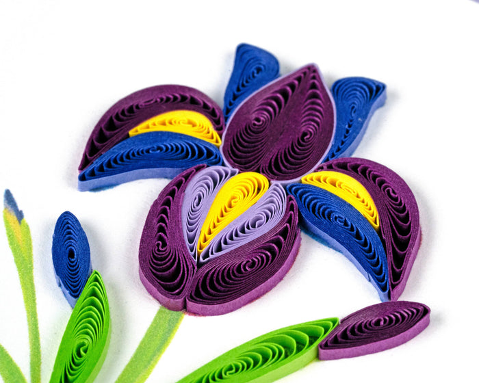 Quilling Card - Iris Flower Gift Enclosure Mini Card