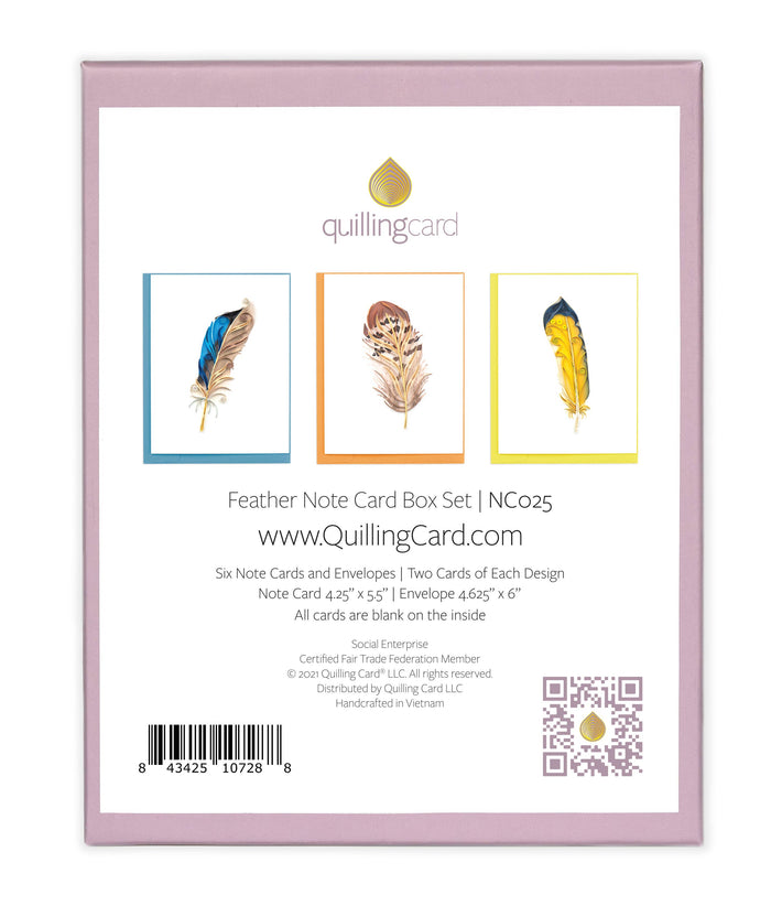 Quilling Card - Note Card Box Set- Feather Note Cards