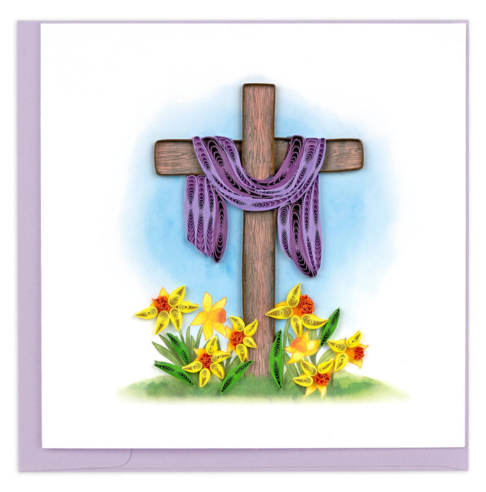 Quilling Card - Quilled Easter Cross Greeting Card