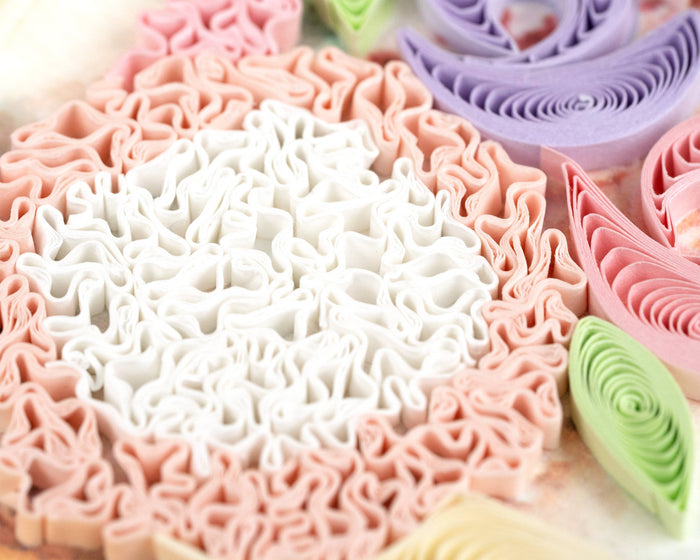 Quilling Card - Quilled Floral Wedding Cake Greeting Card