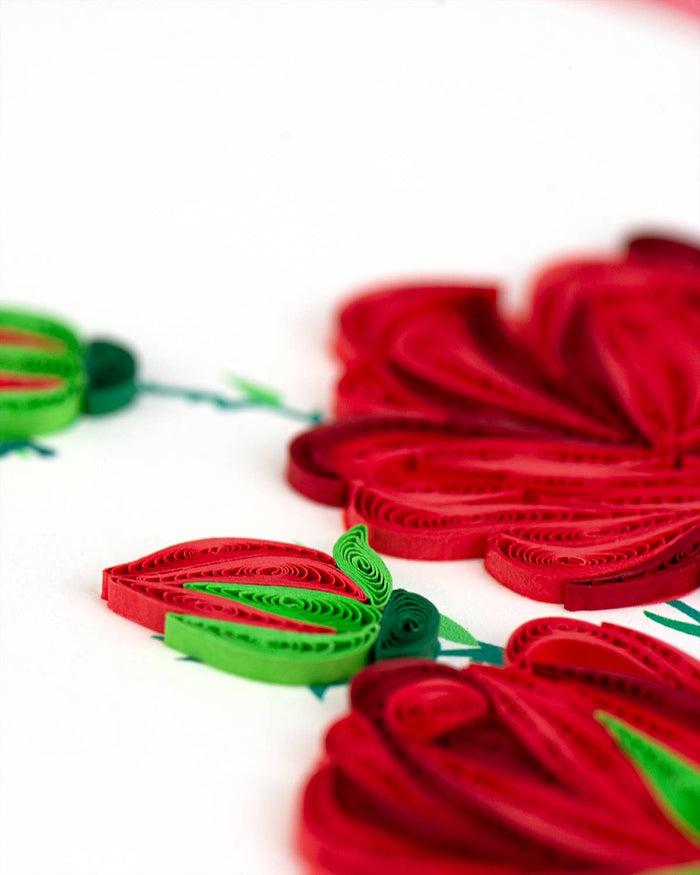 Quilling Card - Red Roses