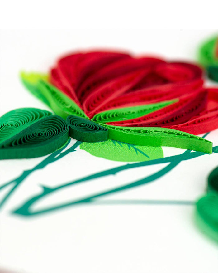 Quilling Card - Red Roses