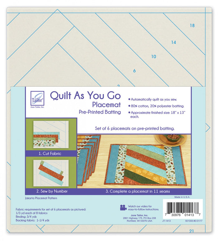 Quilt As You Go Placemats (6) - Jakarta # JT-1413