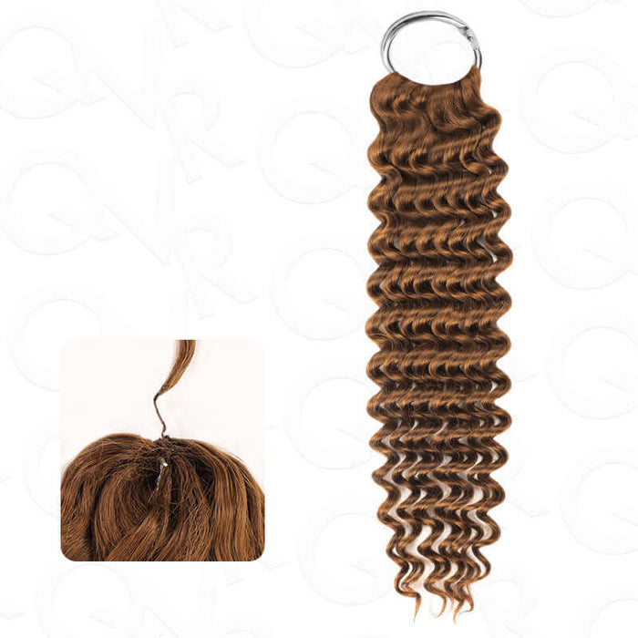 Auburn Brown #30 crochet human hair extension, body wave texture, 100% human hair, machine made, 14-24 inches, lightweight.
