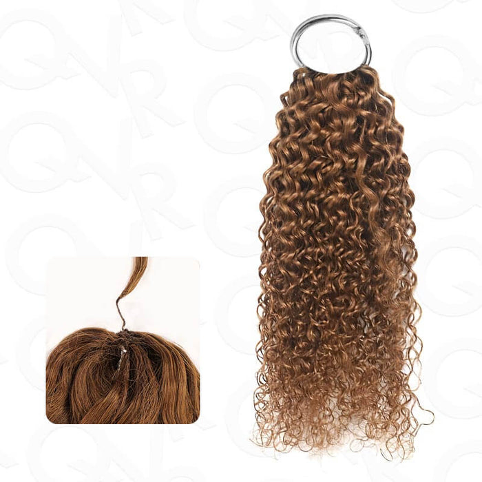 Auburn brown #30 crochet hair extension with body wave texture and human hair quality, suitable for styling and dyeing.