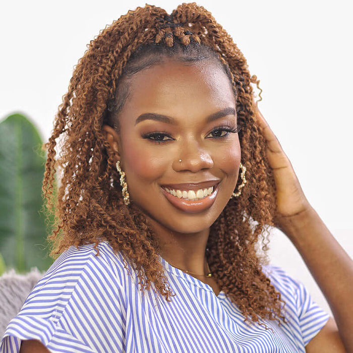 auburn brown afro kinky human hair