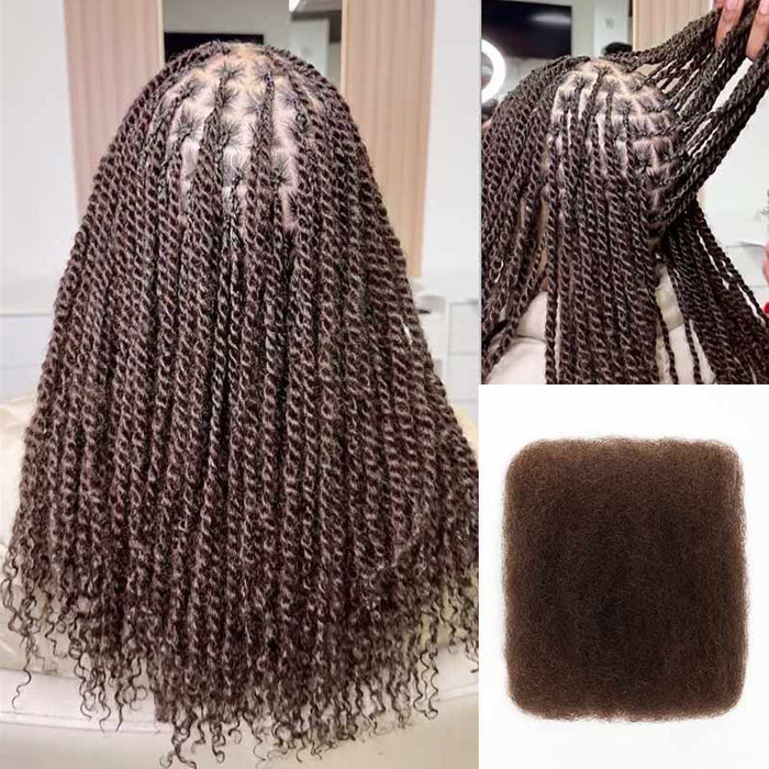 QVR Dark Brown Afro kinky Bulk Hair Extensions For Braiding Dreadlock Human Hair