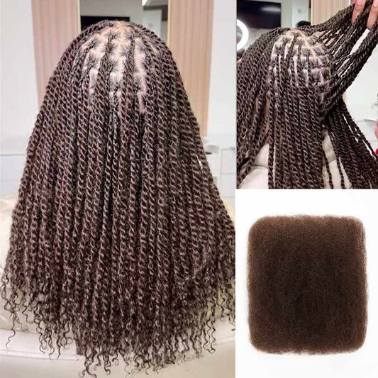 QVR Dark Brown Afro kinky Bulk Hair Extensions For Braiding Dreadlock Human Hair