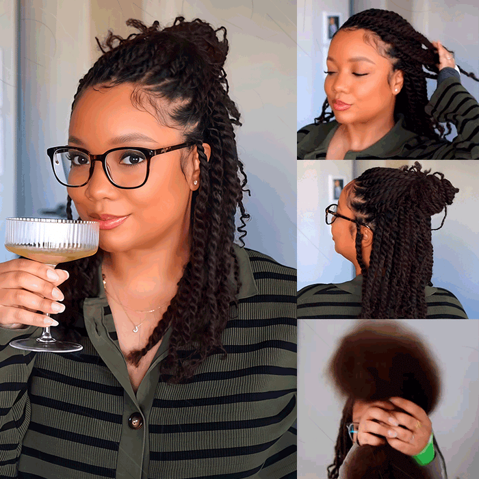 qvr dark brown afro kinky hair soft extensions for twists