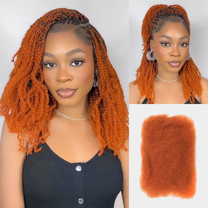 QVR ginger Afro kinky human hair