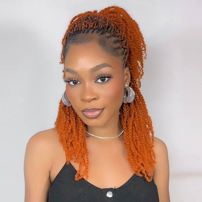 ginger oranged afro kinky bulk human hair for women
