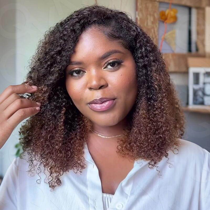 kinky curly textured t2/30 color crochet human hair extensions