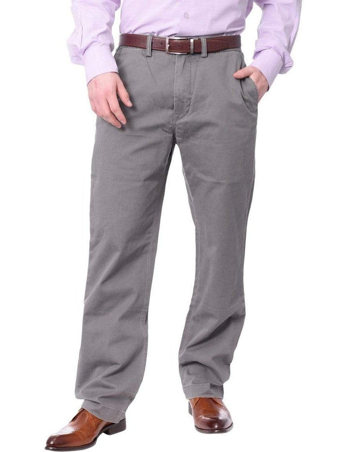 Ralph Lauren Ralph Lauren Mens Solid Gray Washable Hemmed Classic Fit Chino Pants