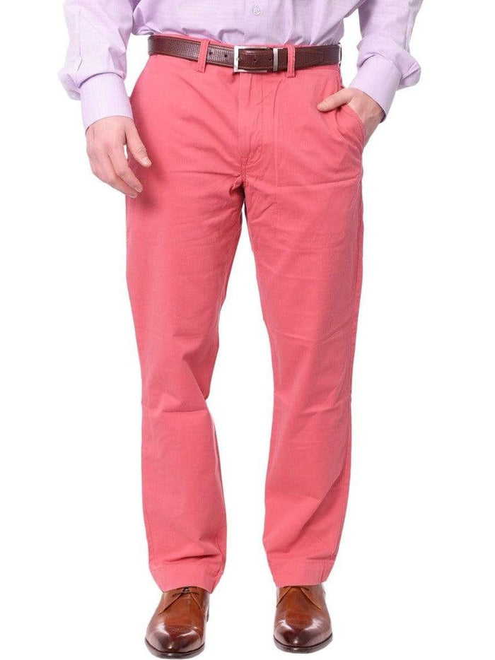 Ralph Lauren PANTS Ralph Lauren Mens Solid Red Washable Regular Fit Hemmed Stretch Chino Pants