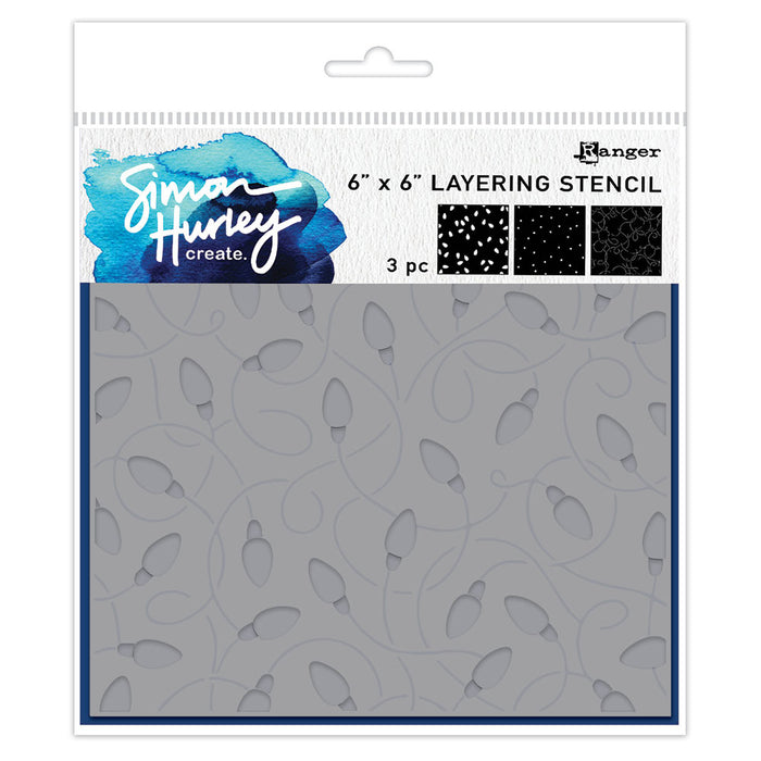 Ranger - Simon Hurley create. - BUNDLE - Background Stamp and Stencil - Tangled Lights. Available at Embellish Away located in Bowmanville Ontario Canada.