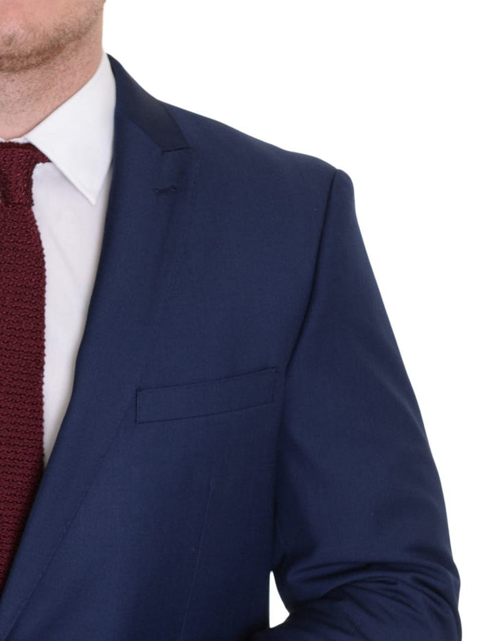 Raphael BLAZERS Raphael Mens Solid Blue Regular Fit Blazer Sportcoat