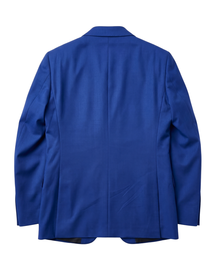 Raphael Mens Solid French Blue Slim Fit Peak Lapel 2-Button Suit