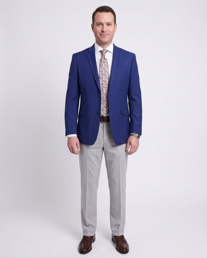 Raphael Slim Fit Solid French Blue Two Button Blazer Sportcoat