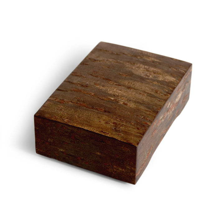 Rectangular raw wooden box by Denshiro on a white background
