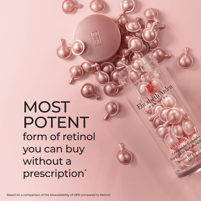 Most potent form of retinol you can buy without a prescription*. *Based on a comparison of the bioavailability of HPR compared to Retinol.