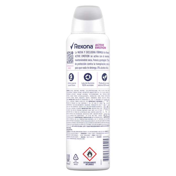 Rexona Active Emotion Antitranspirante Aerosol (Imported )(UI) 150ml