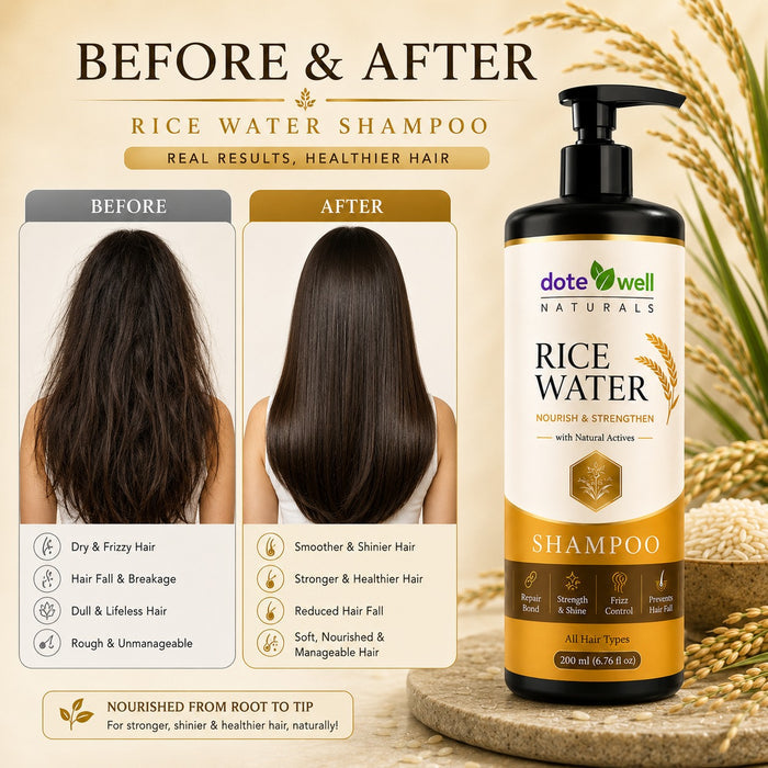 Rice Water Shampoo for Hair Growth & Hair Strengthening | Scalp Nourishment for Dry & Damaged Hair | 200ml