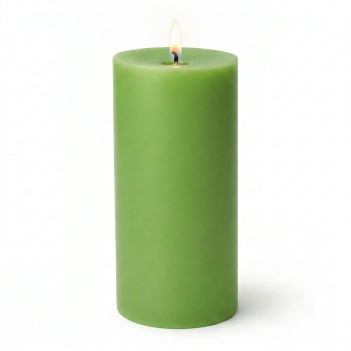 Richland Pillar Candles 3"x9" Green Set of 24