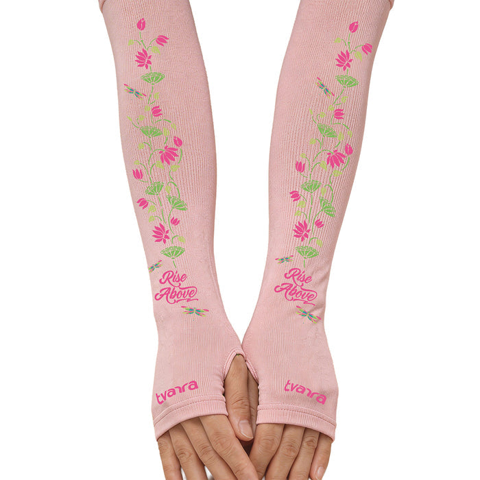 Rise Above Arm Sleeves for Women - Pink