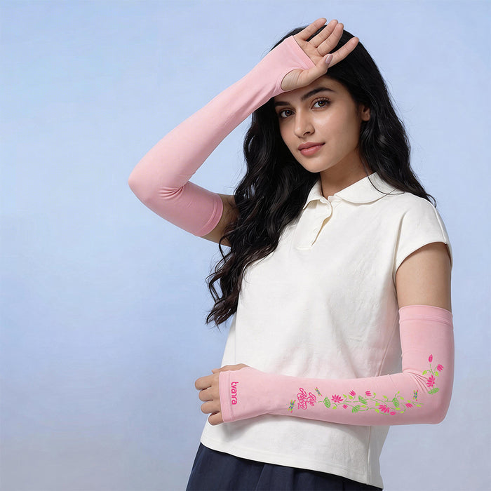Rise Above Arm Sleeves for Women - Pink
