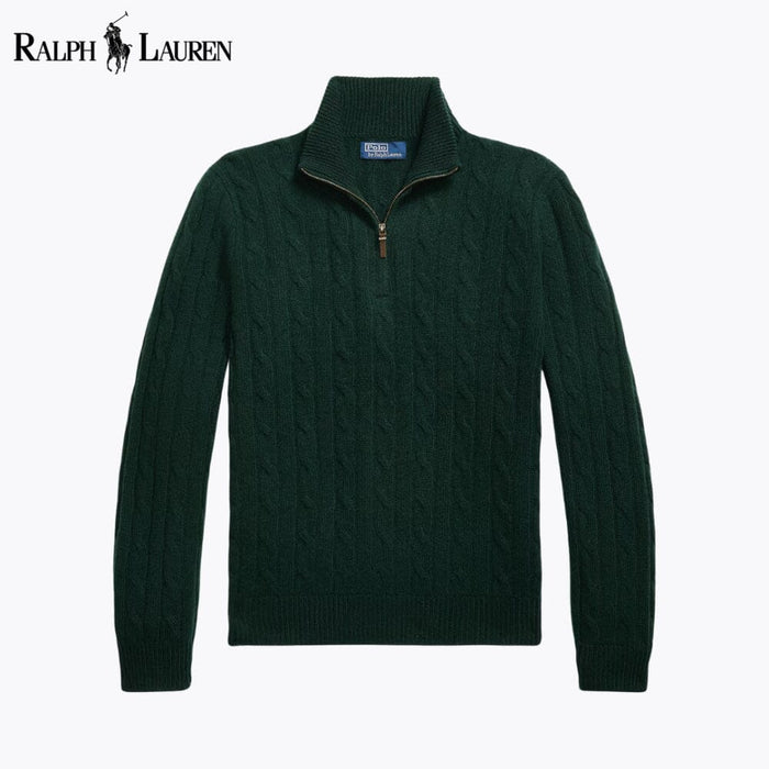 RL Cable-Knit Cashmere Quarter-Zip Jumper