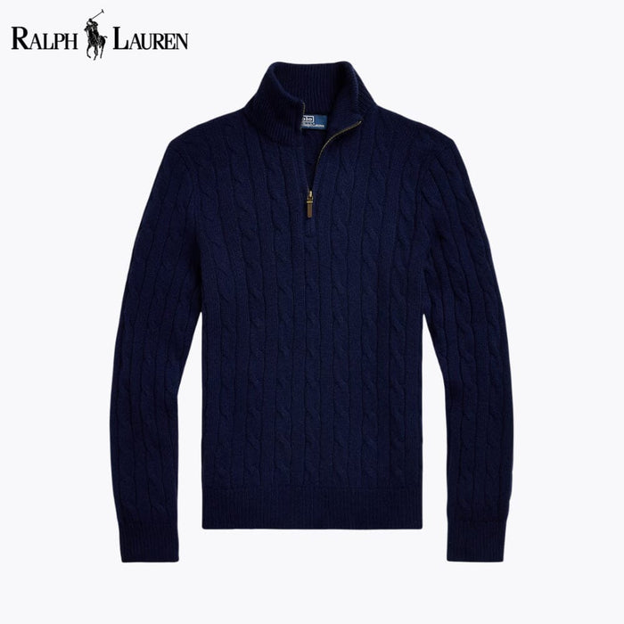 RL Cable-Knit Cashmere Quarter-Zip Jumper
