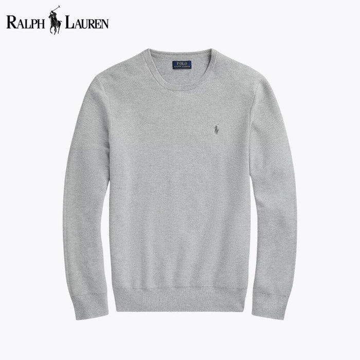 RL Mesh-Knit Cotton Crewneck Sweater