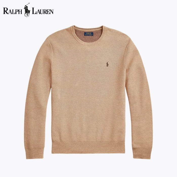 RL Mesh-Knit Cotton Crewneck Sweater