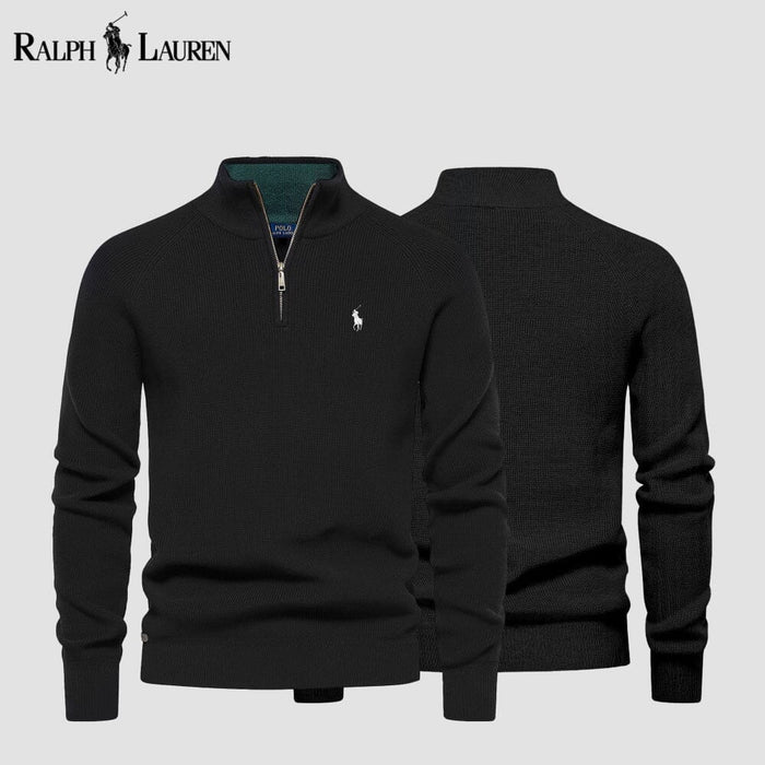RL Zip Cable-Knit Wool Knit Sweater