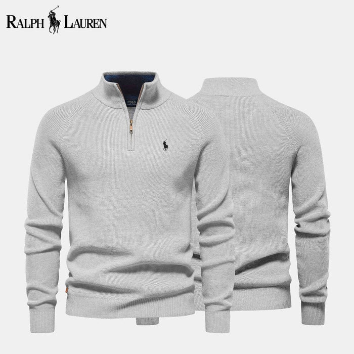 RL Zip Cable-Knit Wool Knit Sweater