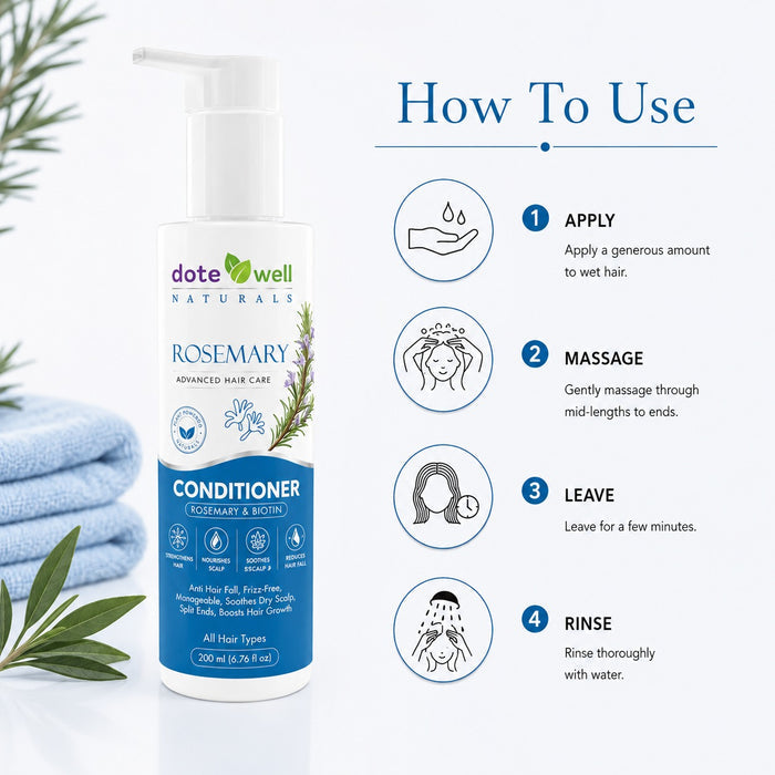Rosemary Conditioner for Hair Strengthening & Hair Fall Control | Deep Nourishment for Dry & Damaged Hair | 200ml