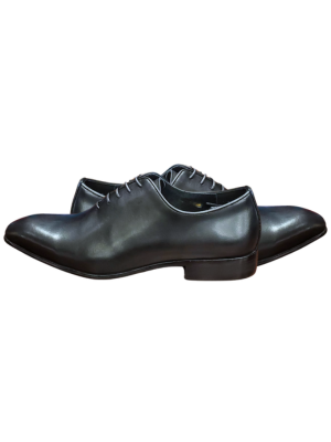 Salo Mens Black Oxford Lace-up Leather Dress Shoes - The Suit Depot