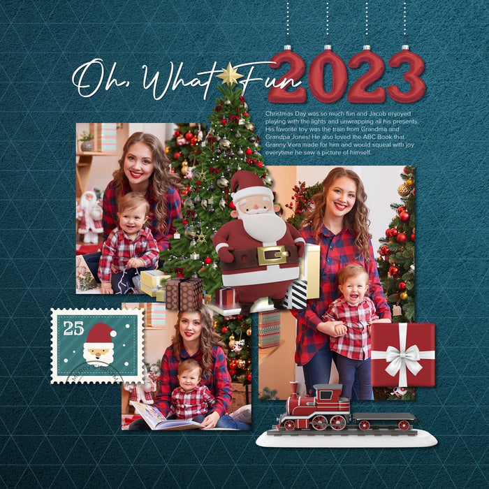 Santa Claus Christmas Elements Digital Scrapbook Kit