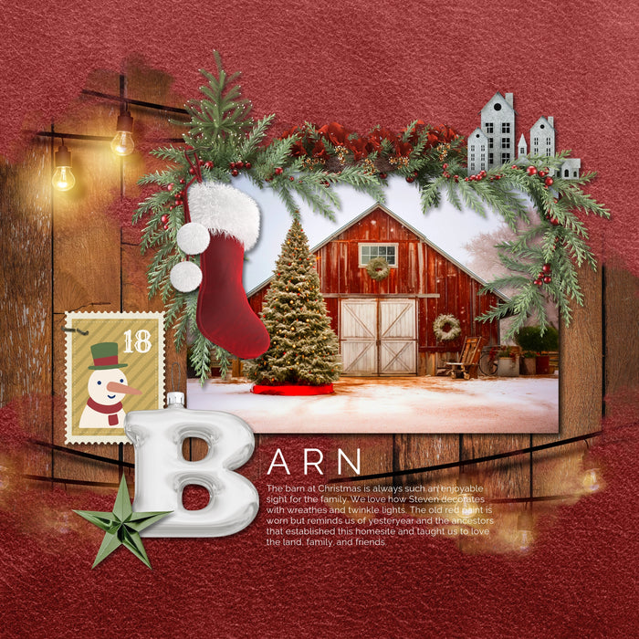 Santa Claus Christmas Elements Digital Scrapbook Kit