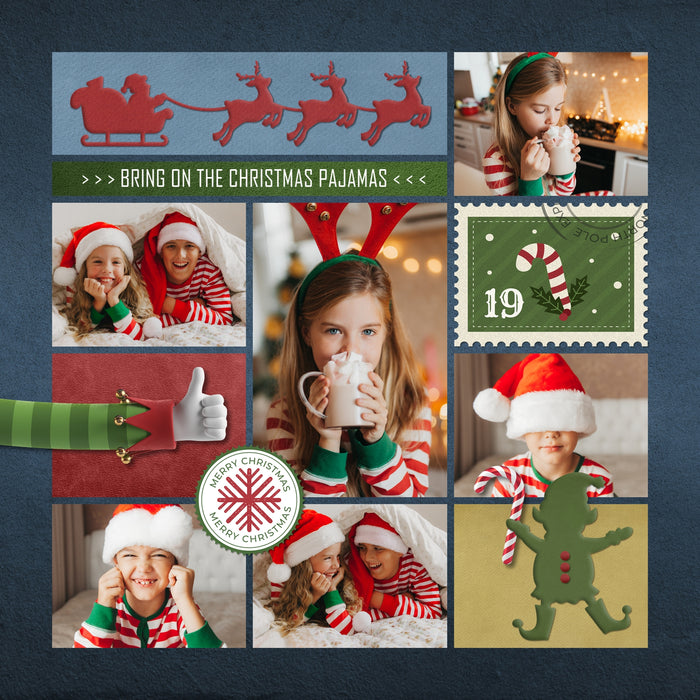 Santa Claus Christmas Elements Digital Scrapbook Kit