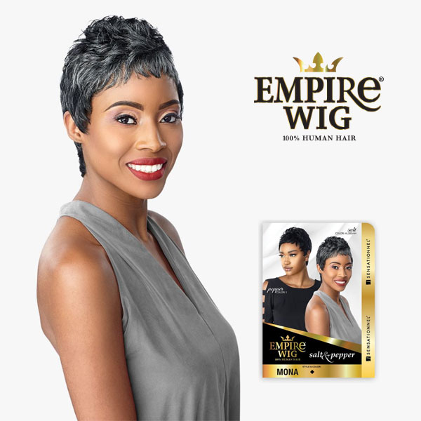 SENSATIONNEL EMPIRE SALT & PEPPER Human Hair Wig – MONA