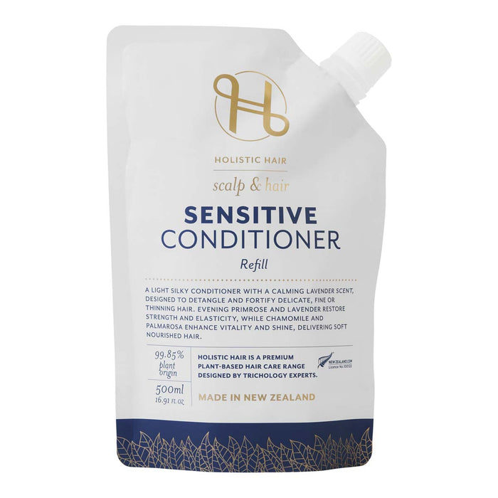 Holistic Hair sensitive conditioner refill packaging on a white background