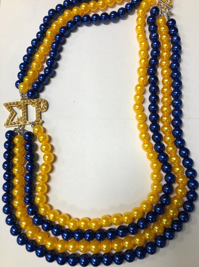 SGRho Blue & Gold Layered Necklace