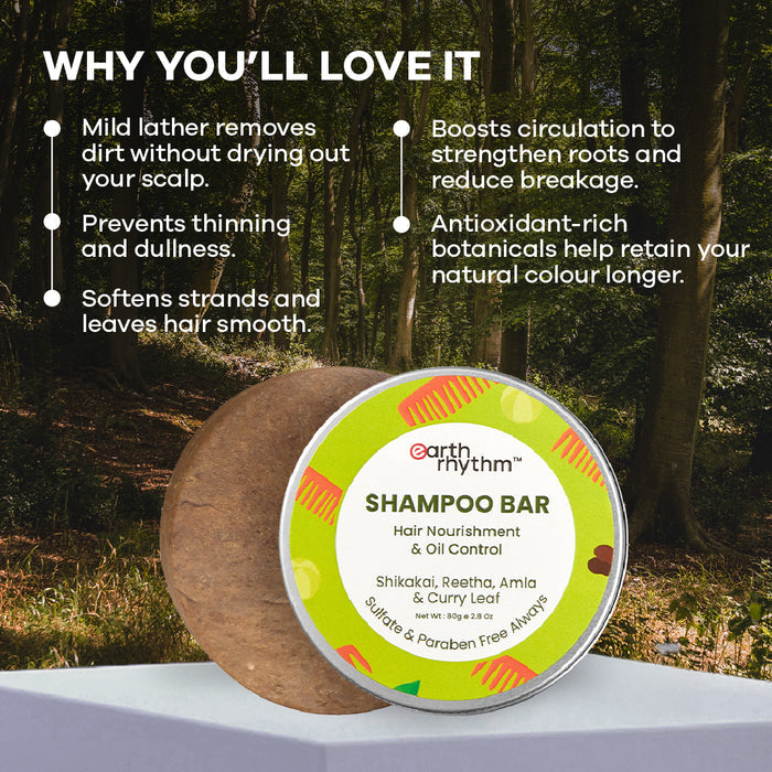 SHAMPOO BAR WITH SHIKAKAI, REETA, AMLA & CURRY LEAF - 80g