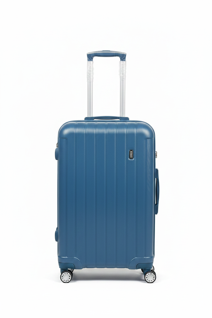 Single Steel Blue Hard-Shell Suitcase - Revised